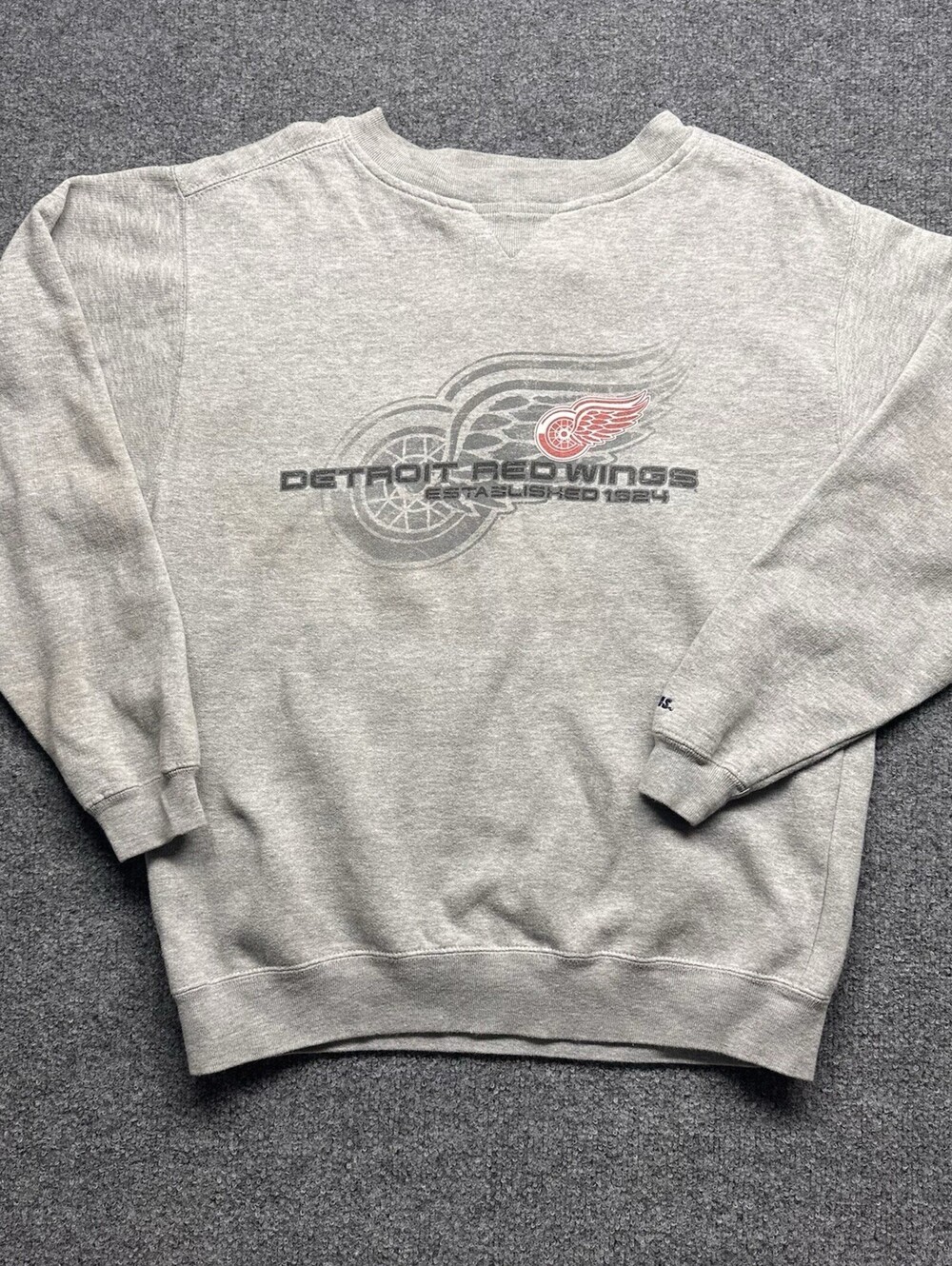 Vintage NHL Detroit Red Wings Hockey Rules Sweatshirt Men’s M Gray 90s Graphic